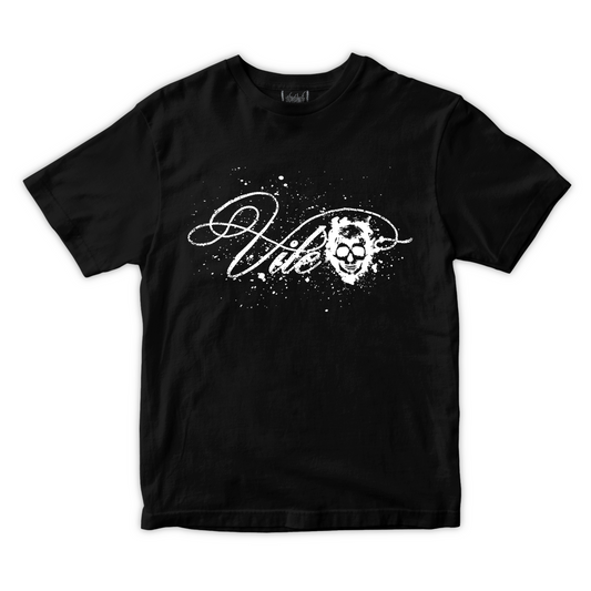 ‘VILE’ SPLATTER LOGO TEE BLACK