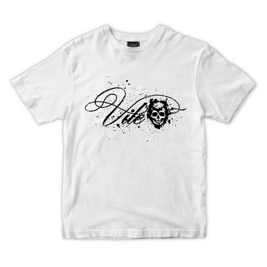 ‘VILE’ SPLATTER LOGO TEE WHITE